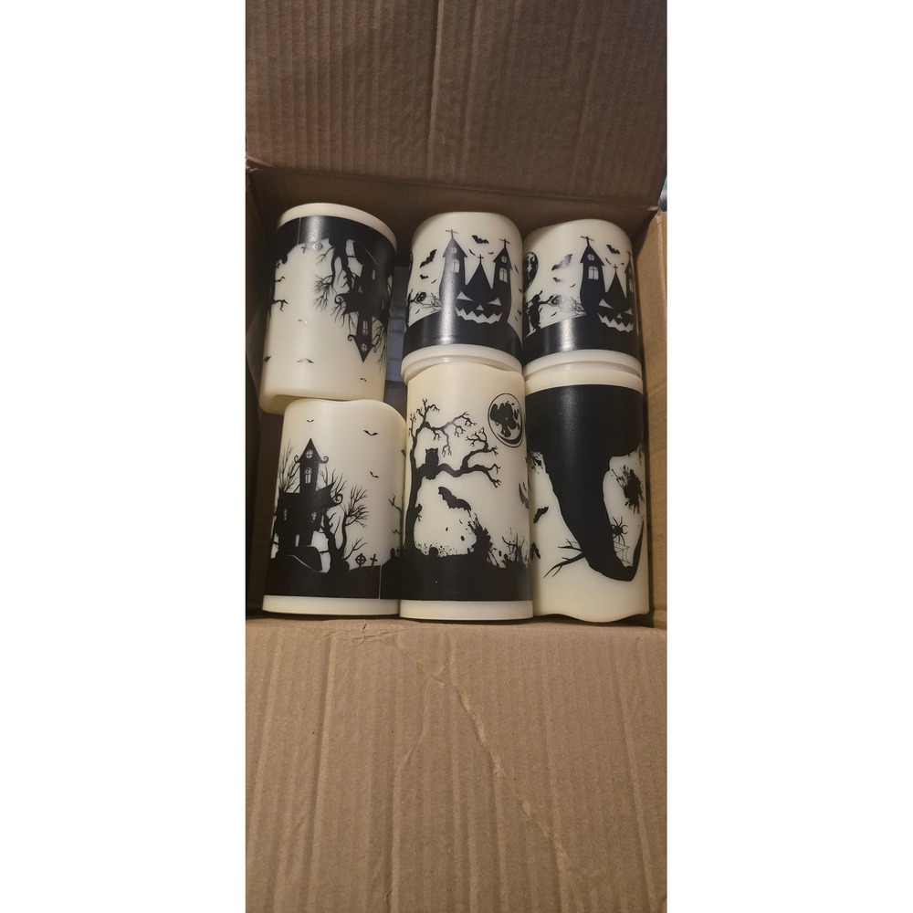 12 Pack

 Halloween Flameless LED Candles Haunted House Bats Remote Warm White